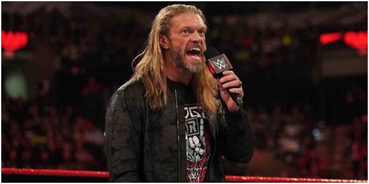 Edge in WWE ring with mic