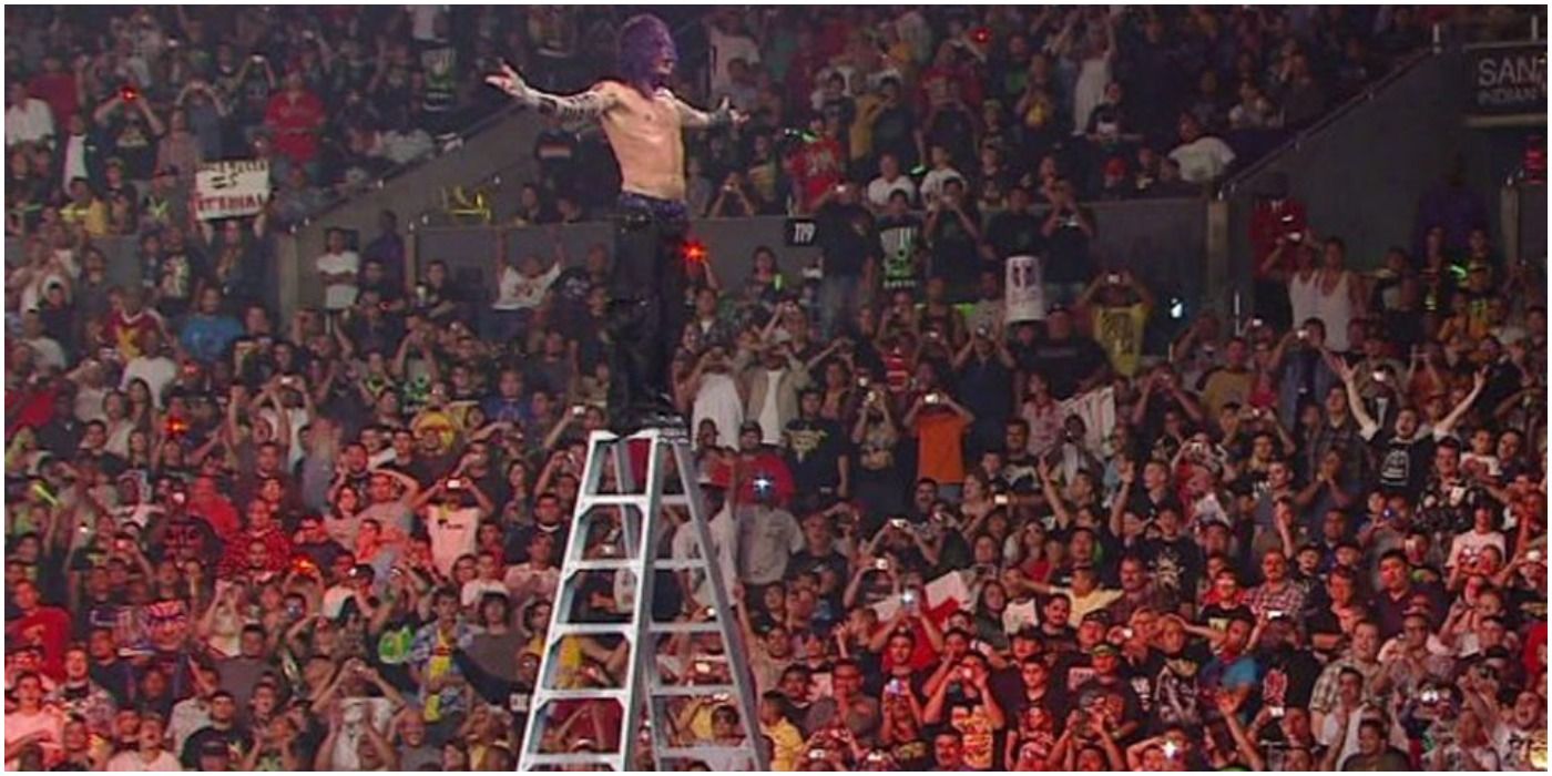 Jeff Hardy on top of ladder 