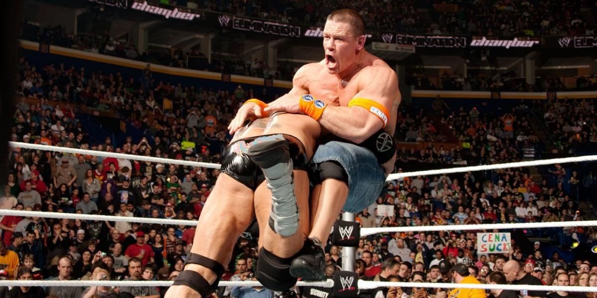 WWE Championship match, John Cena vs Batista Elimination Chamber