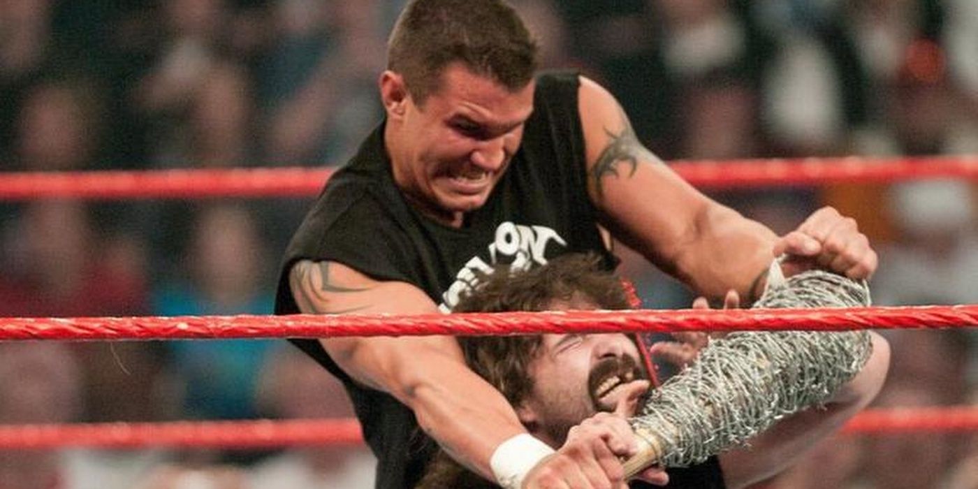 Mick Foley Vs Randy Orton Backlash 2004 Cropped