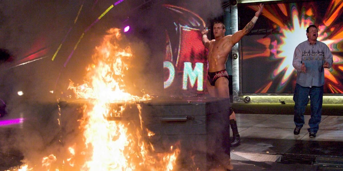 Randy Orton Casket Fire