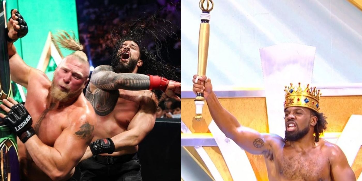 WWE Crown Jewel 2021 Brock Lesnar Vs. Roman Reigns And King Xavier Woods