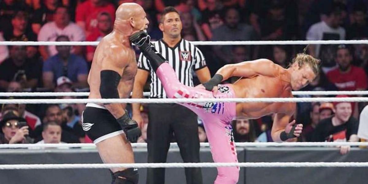 dolph-ziggler-giving-a-superkick-to-goldberg-1