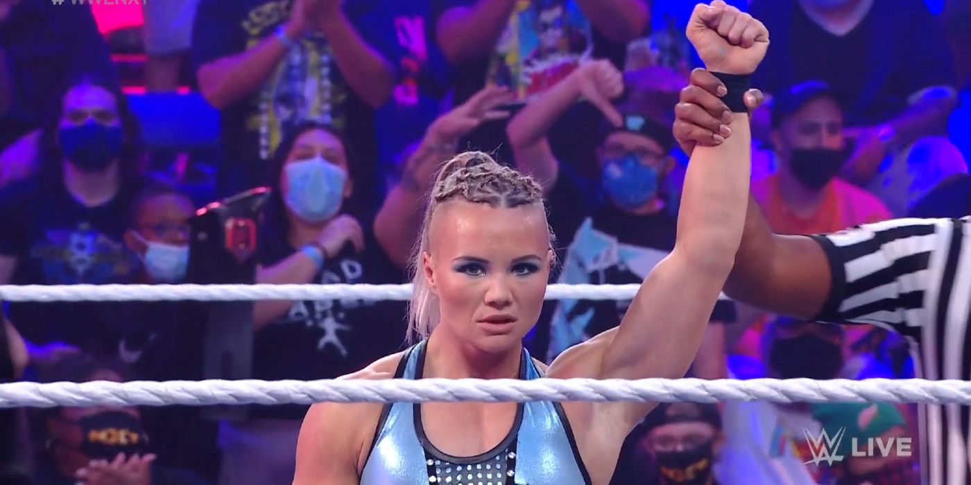 Diamond Mine member Ivy Nile celebrates her debut win on NXT 2.0