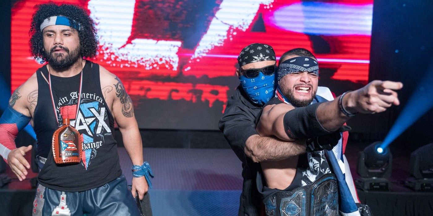 santana and ortiz with konnan as LAX in impact wrestling