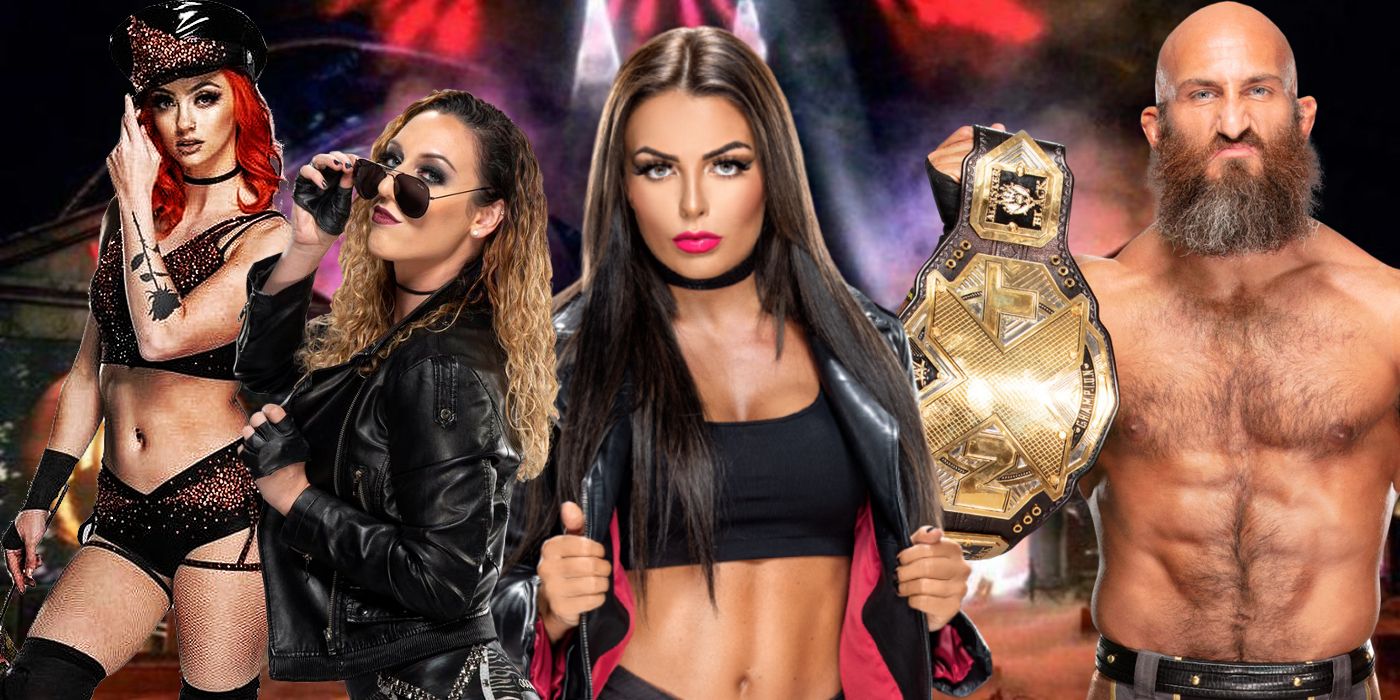 Gigi Dolin, Jacy Jayne, Mandy Rose, and Tommaso Ciampa on the October 26, 2021, Halloween Havoc edition of WWE NXT 2.0