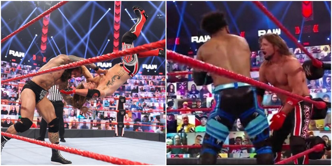 AJ Styles vs Jaxson Ryker Xavier Woods WWE Raw
