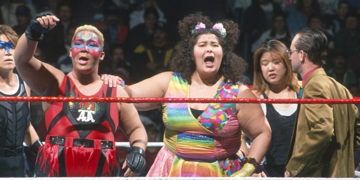 Bertha Faye and Tomoko Watanabe at the Survivor Series 1995