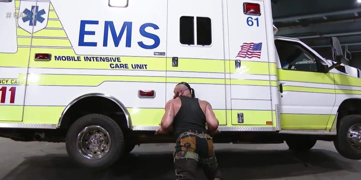 Braun Strowman Flipping An Ambulance WWE