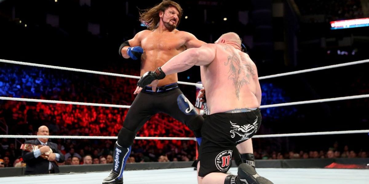 Brock Lesnar v AJ Styles Survivor Series 2017 Cropped