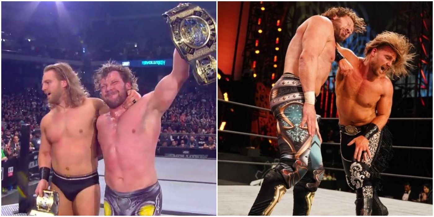 Hangman Adam Page and Kenny Omega AEW Tag Team Champions