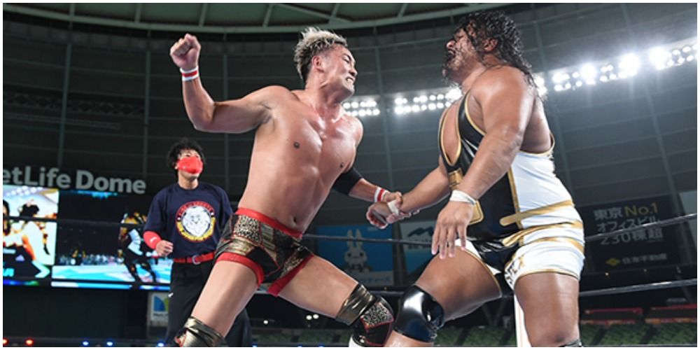 Jeff Cobb vs. Kazuchika Okada is struggling with the Grand Slam at MetLife Dome