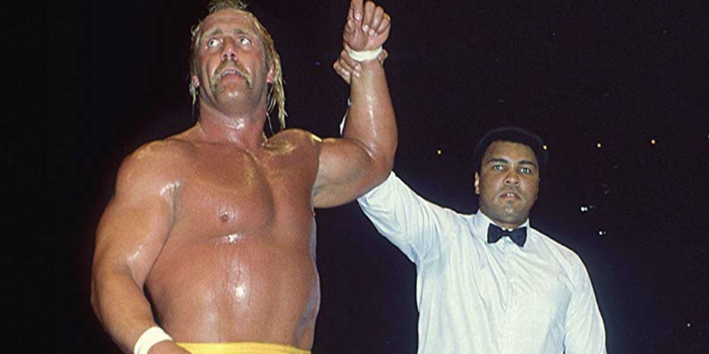 Muhammad Ali And Hulk Hogan WrestleMania I Cropped