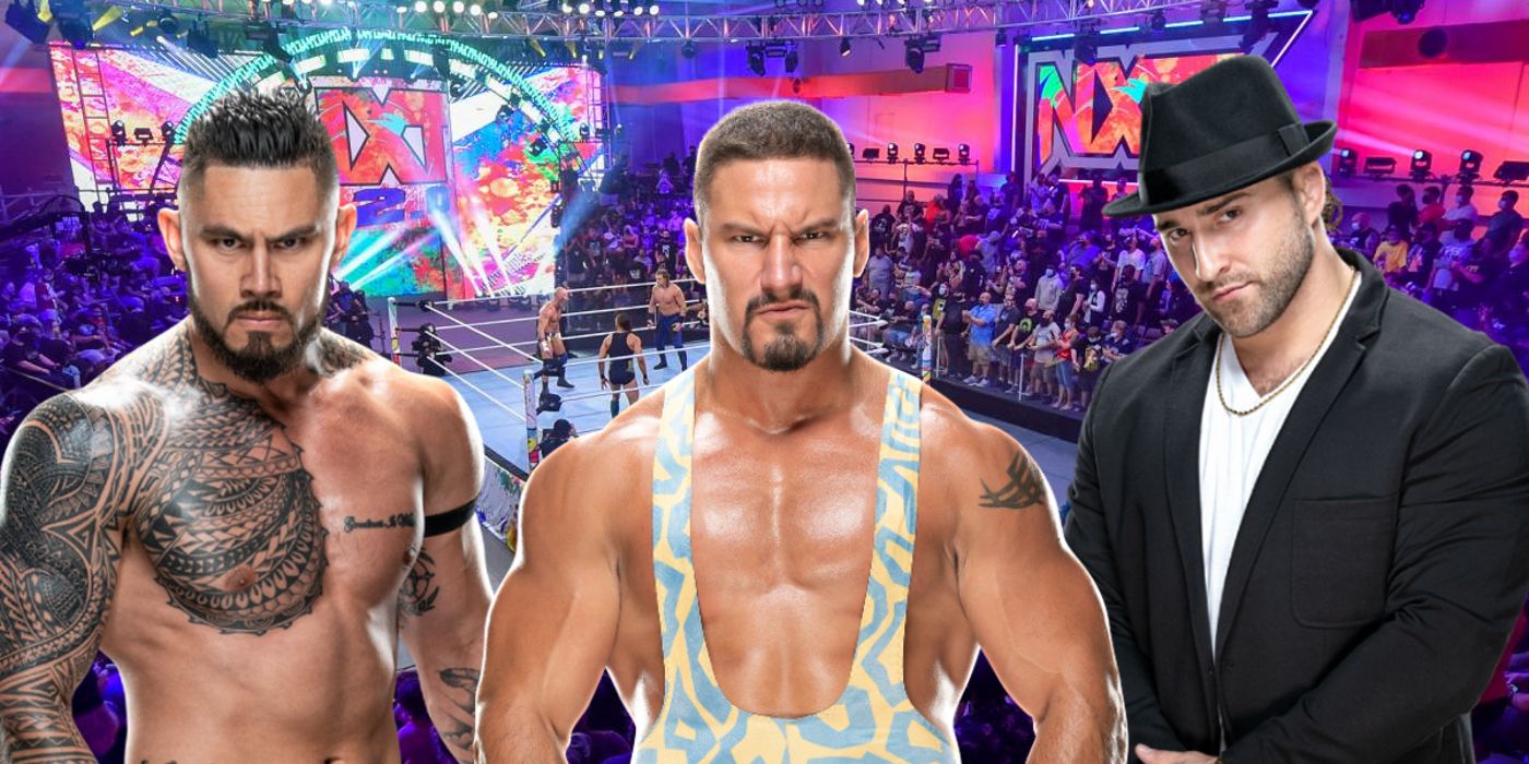 Xyon Quinn, Bron Breakker, and Tony D'Angelo on the November 2, 2021 edition of NXT 2.0
