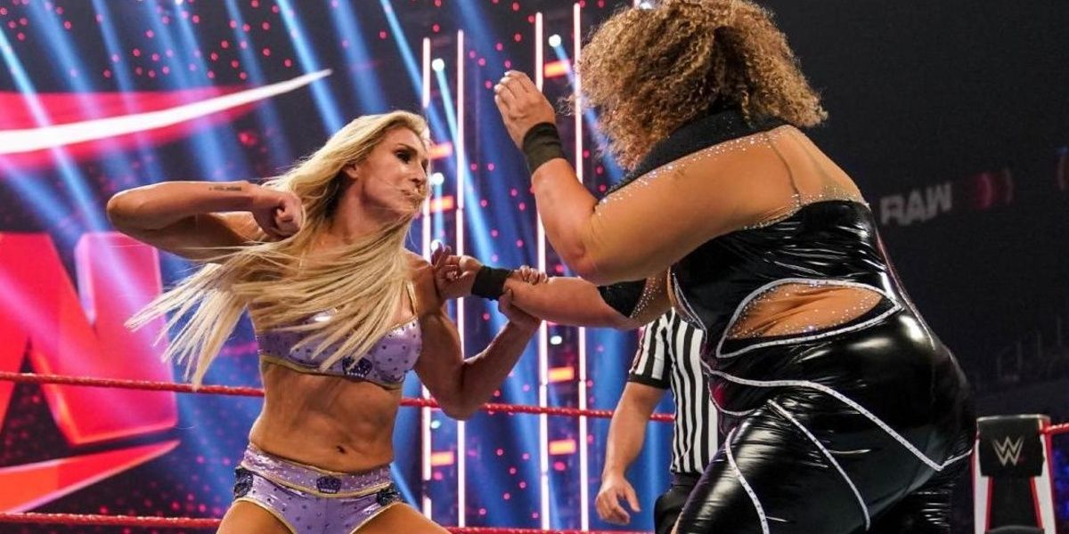 Nia Jax fighting Charlotte Flair Cropped