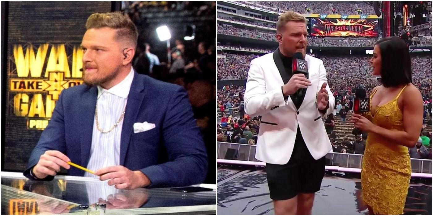 Pat McAfee in shorts at Wrestlemania and NXT Pre-Show Panel