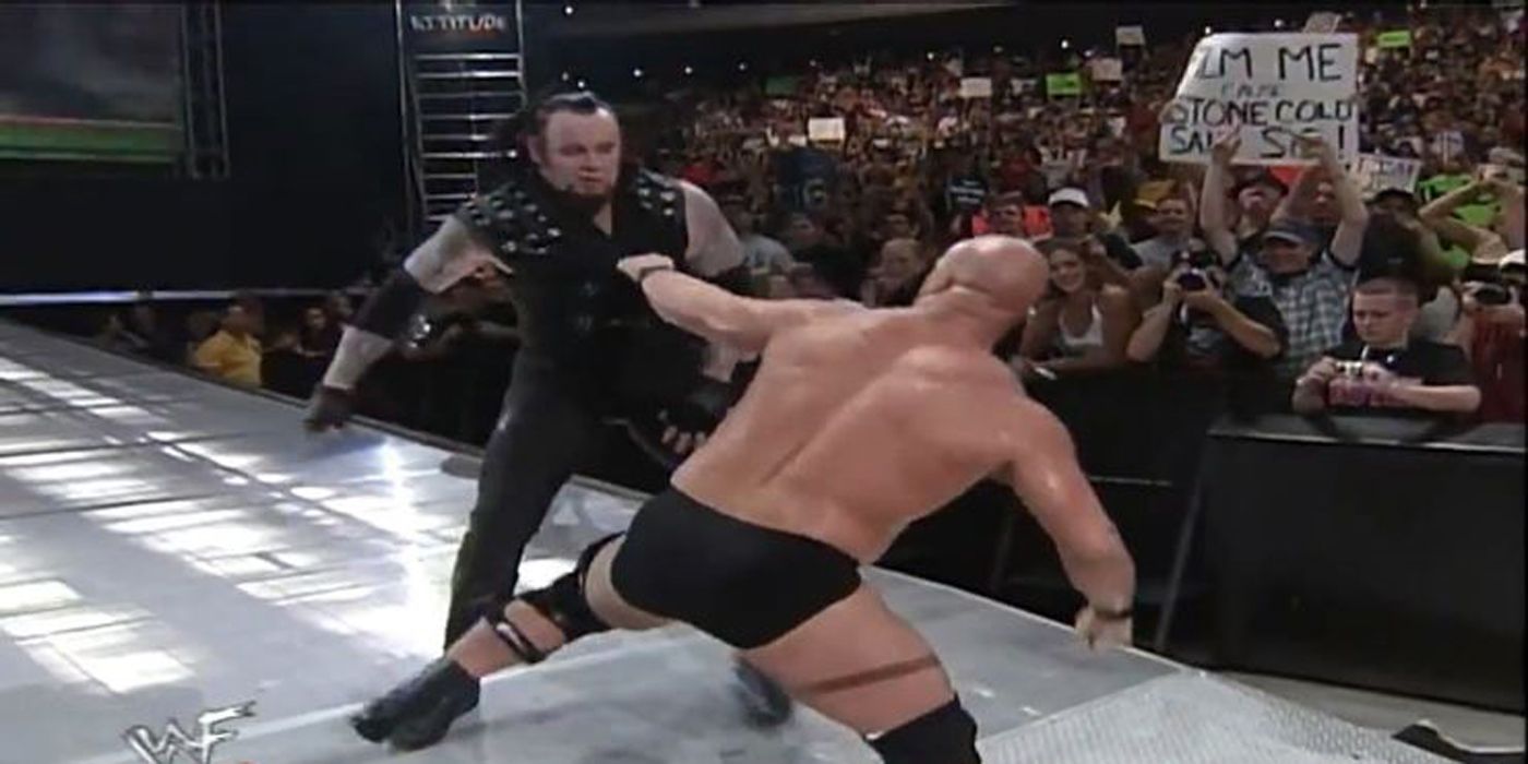 Stone Cold fighting Undertaker in WWE