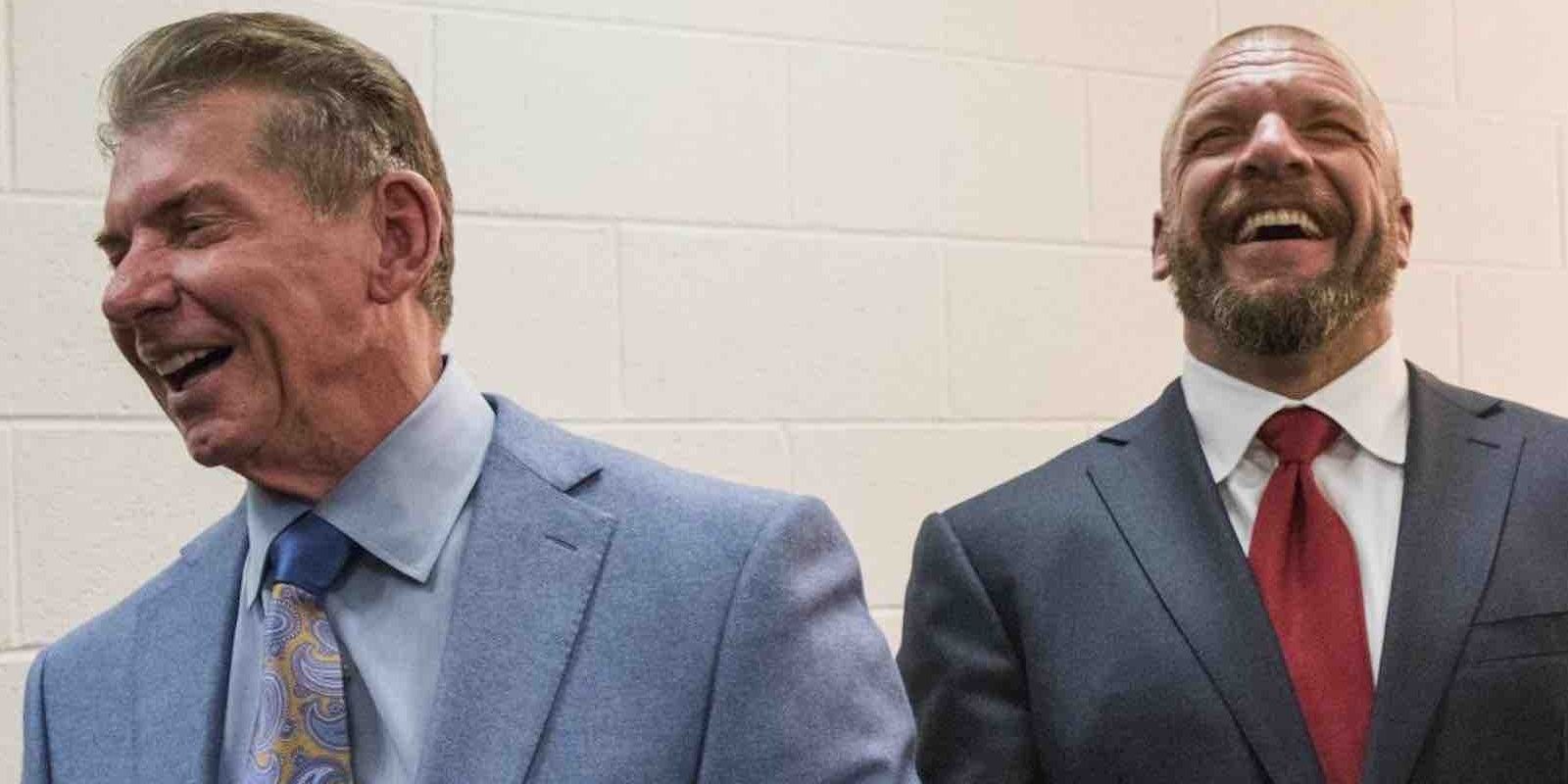 Vince and Triple H laughing Cropped