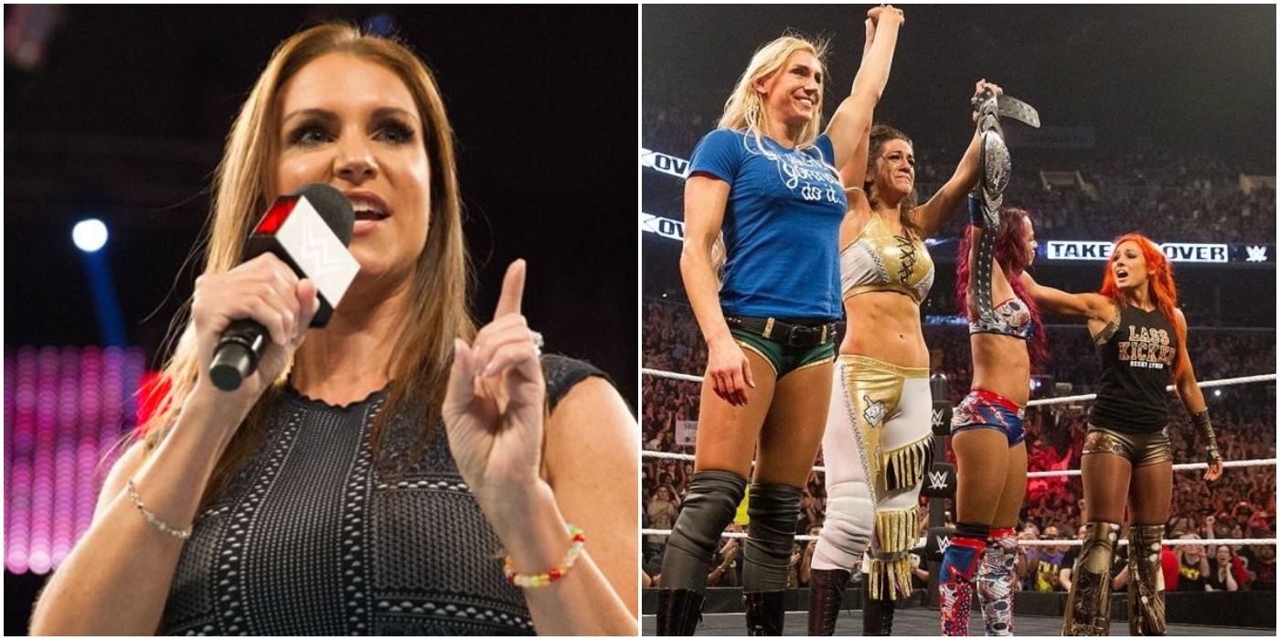 Womens Revolution Stephanie McMahon, Four Hoursewomen NXT Curtain Call