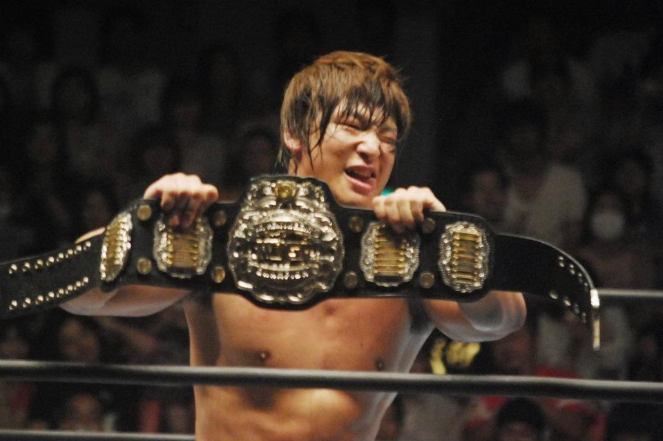 Kota Ibushi with the IWGP Junior Heavyweight Championship
