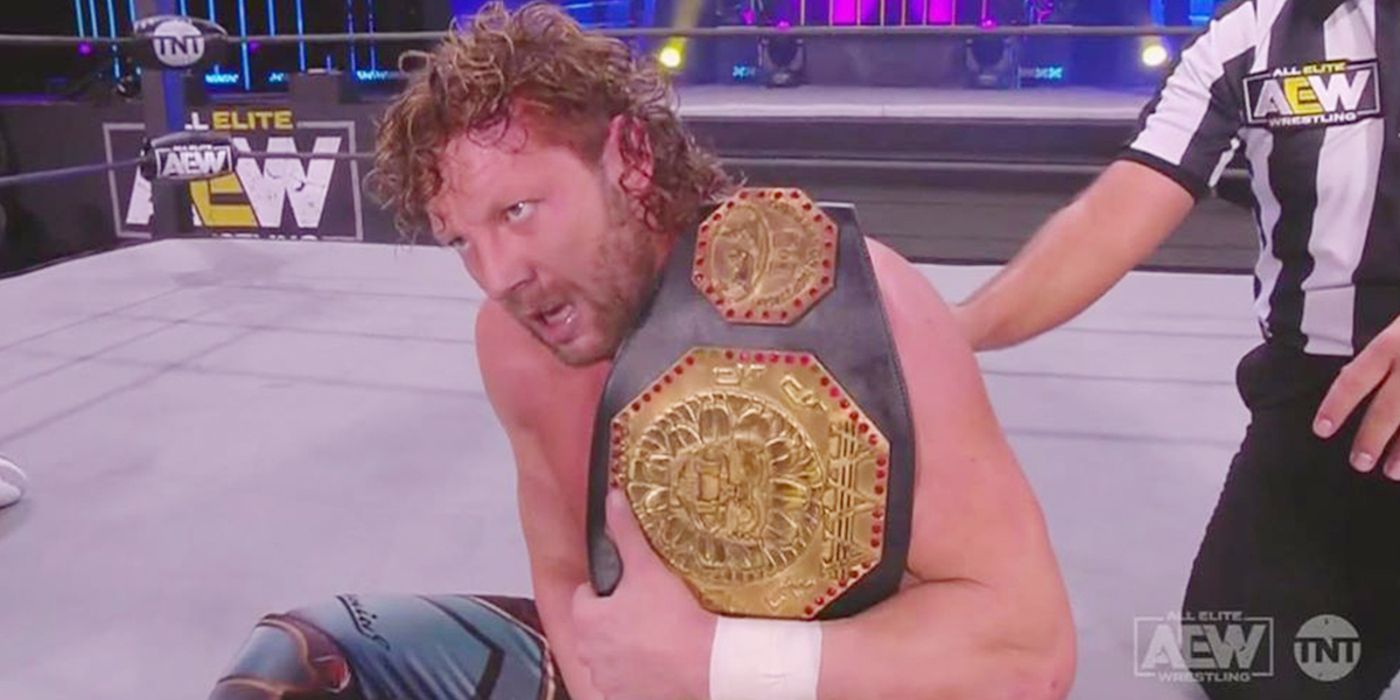 Kenny Omega with the AAA Mega Championship in AEW
