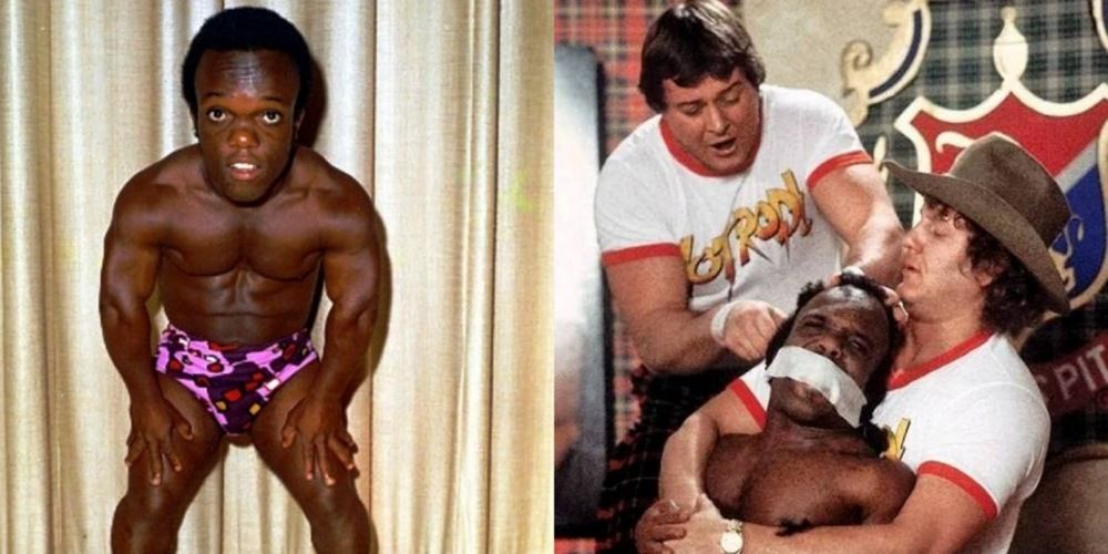 The Haiti Kid being shaved by Roddy Piper and Bob Otton