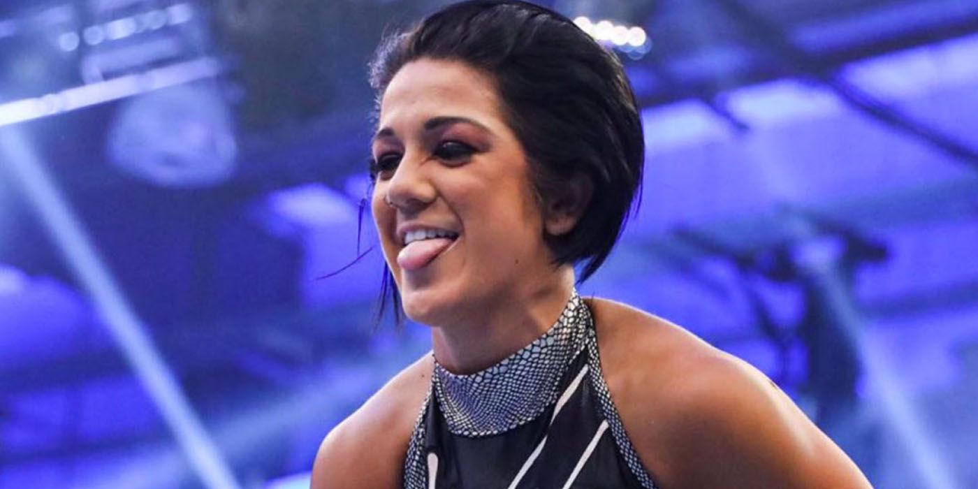 Bayley with her tongue out 