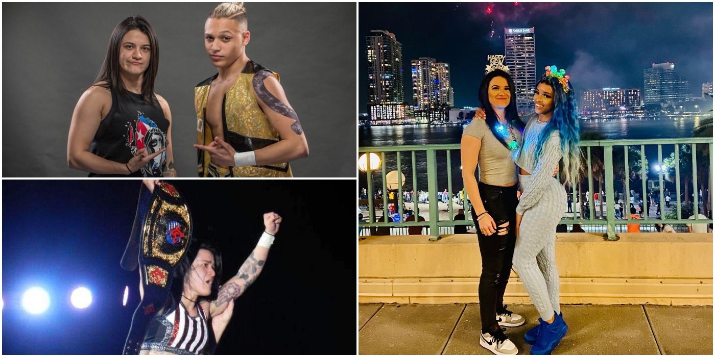 Diamante-With-The-ICW-Title-Her-Brother-And-Her-Girlfriend