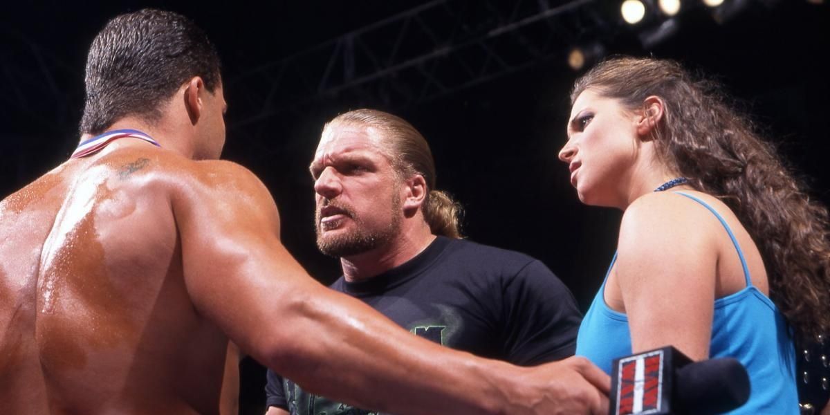 Kurt Angle Triple H Stephanie McMahon