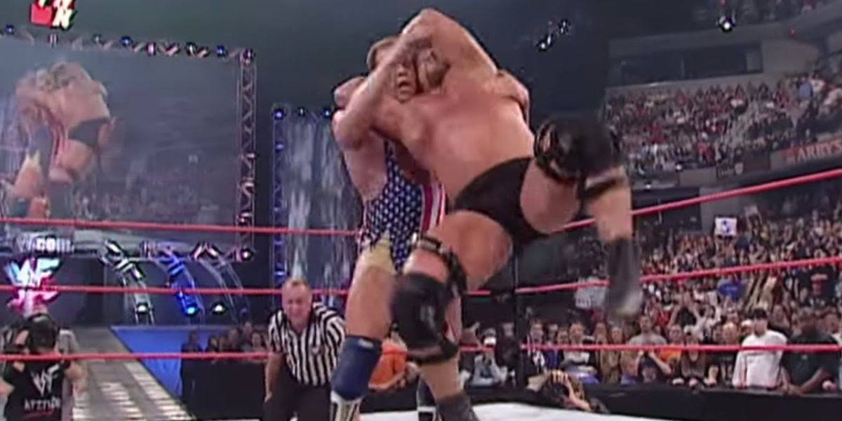 Kurt Angle v Stone Cold Steve Austin Raw October 8, 2001 Cropped