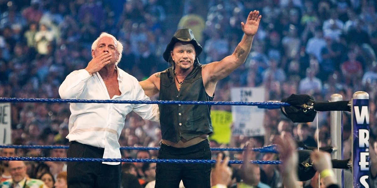 Mickey Rourke And Ric Flair WrestleMania 25
