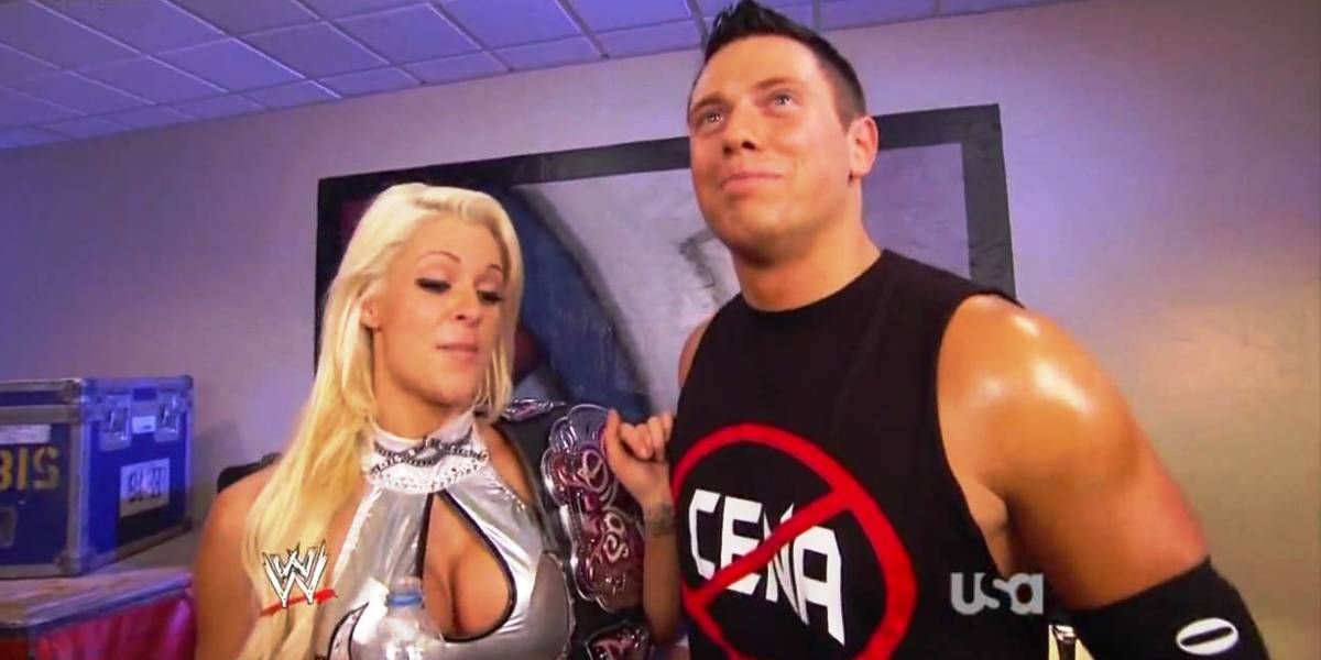 The Miz and Maryse in a backstage segment