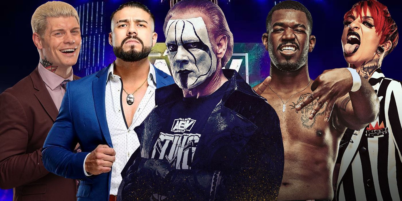 Cody Rhodes, Andrade El Idolo, Sting, Lee Moriarty, and Ruby Soho on the December 1, 2021 edition of AEW Dynamite
