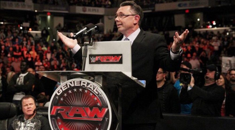 Michael Cole speaking for the Raw General Manager