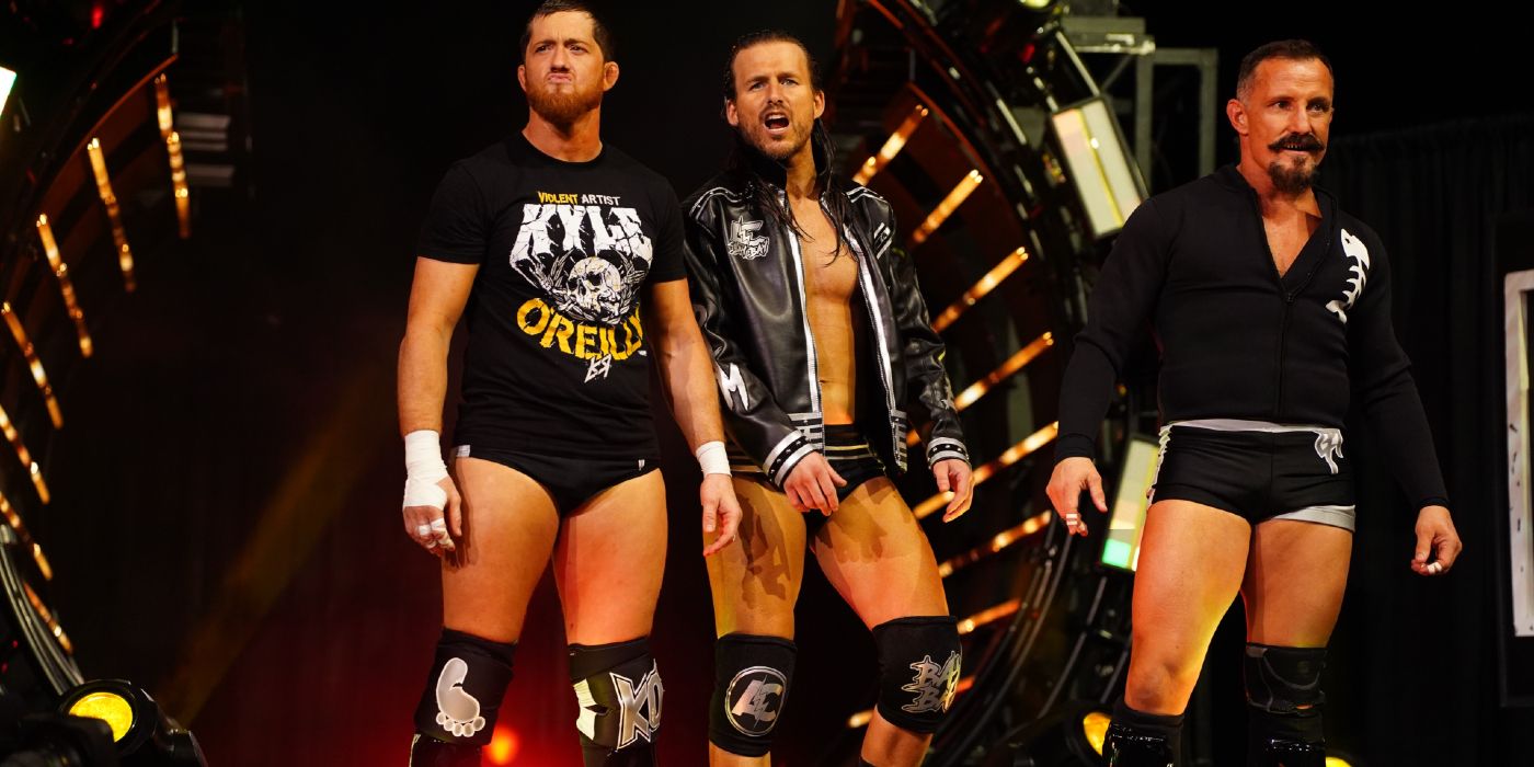 Undisputed Era (Kyle O'Reilly, Adam Cole, and Bobby Fish) on the December 29 New Year's Smash edition of AEW Dynamite