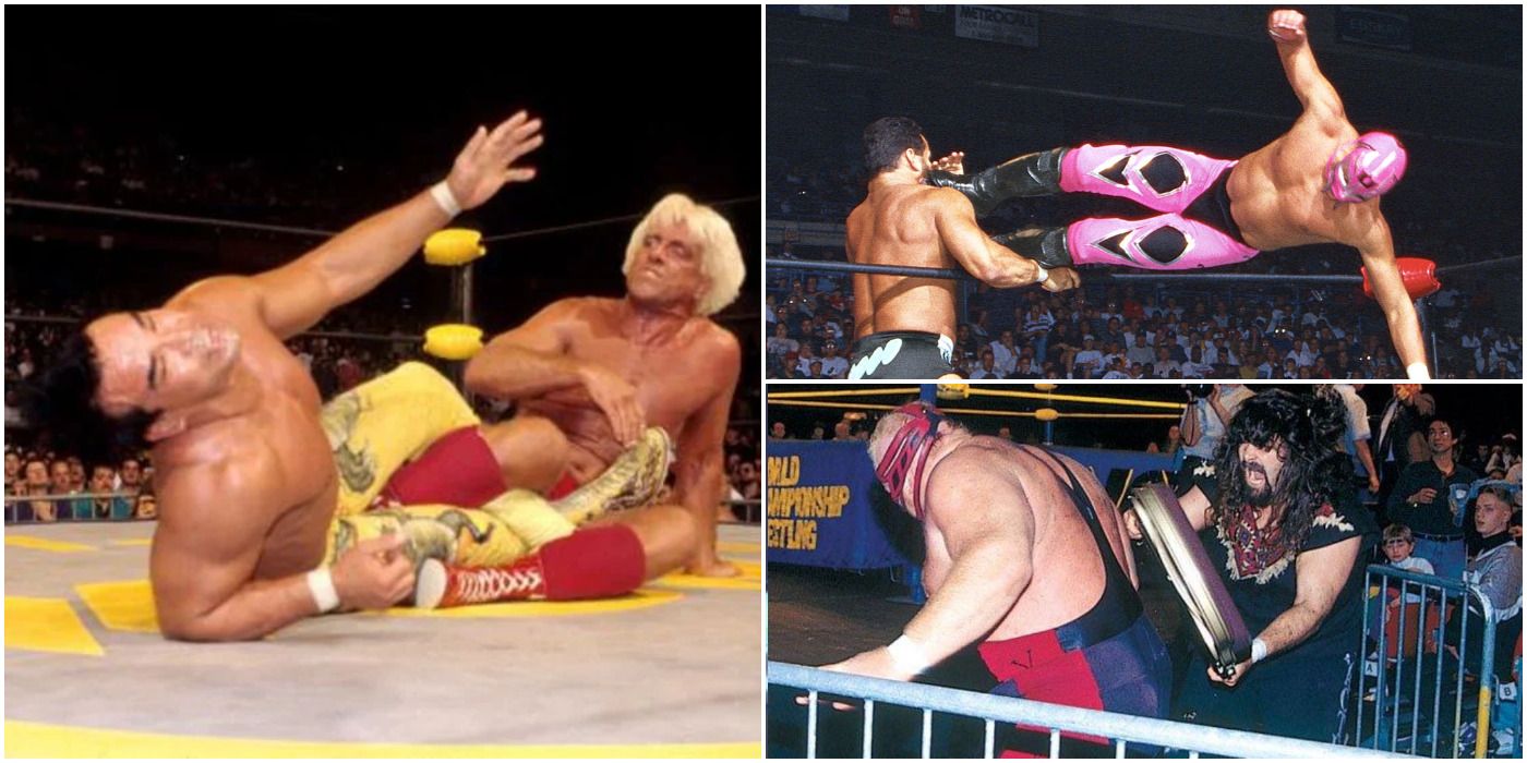 WCW's best pay-per-views, featuring Ricky Steamboat, Ric Flair, Dean Malenko, Rey Mysterio Jr., Big Van Vader, and Cactus Jack