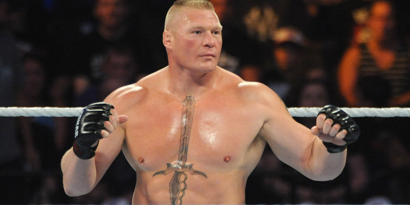 Possibly the final Brock Lesnar WIP tattoos done attire donewell thats if  he doesnt end up changing it  rWWEGames