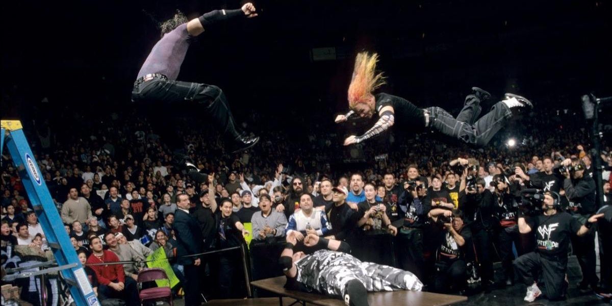 Hardy Boyz Put Bubba Ray Dudley Through A Table Cropped
