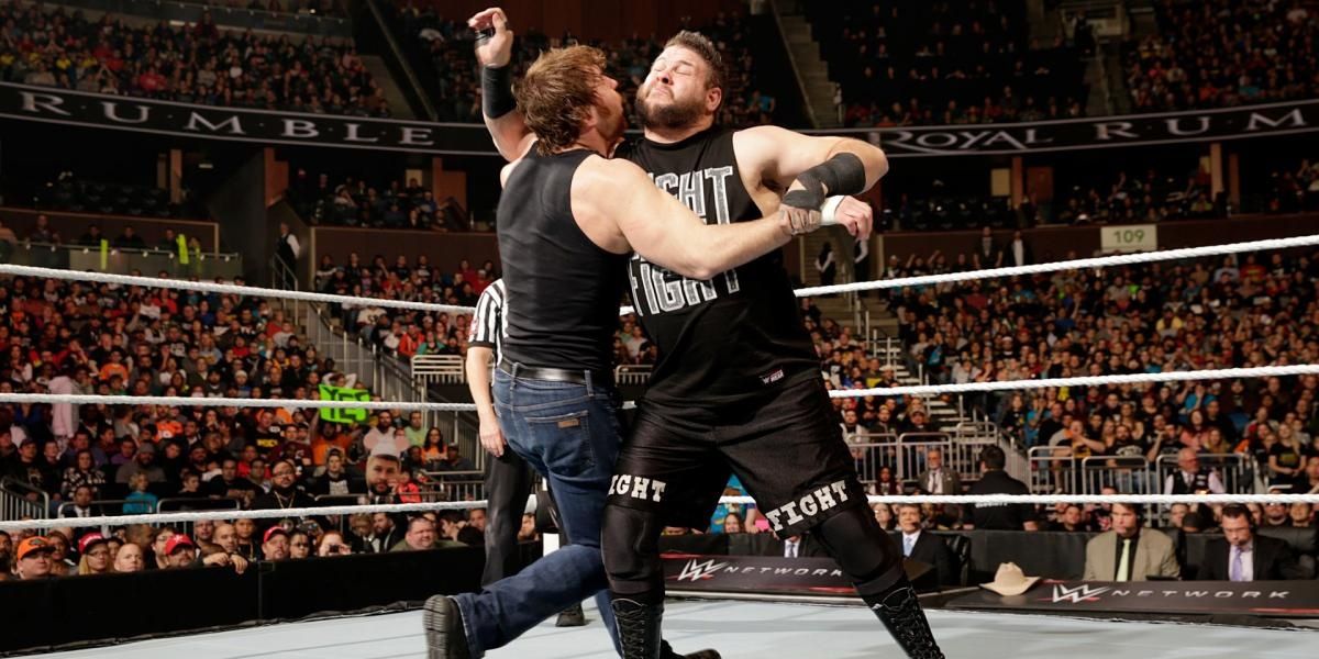 Kevin Owens v Dean Ambrose Royal Rumble 2016 Cropped