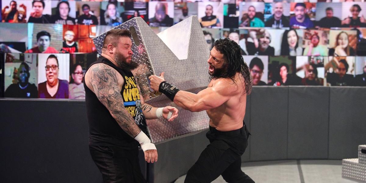 Roman Reigns v Kevin Owens Royal Rumble 2021 Cropped