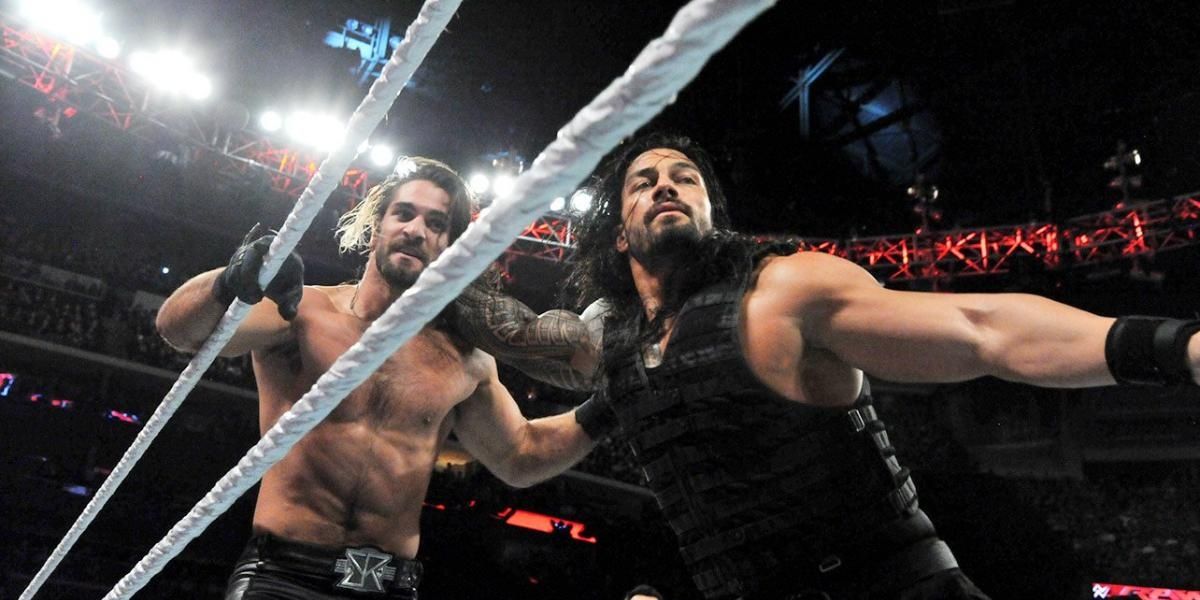 Roman Reigns v Seth Rollins Raw March 2, 2015 Cropped