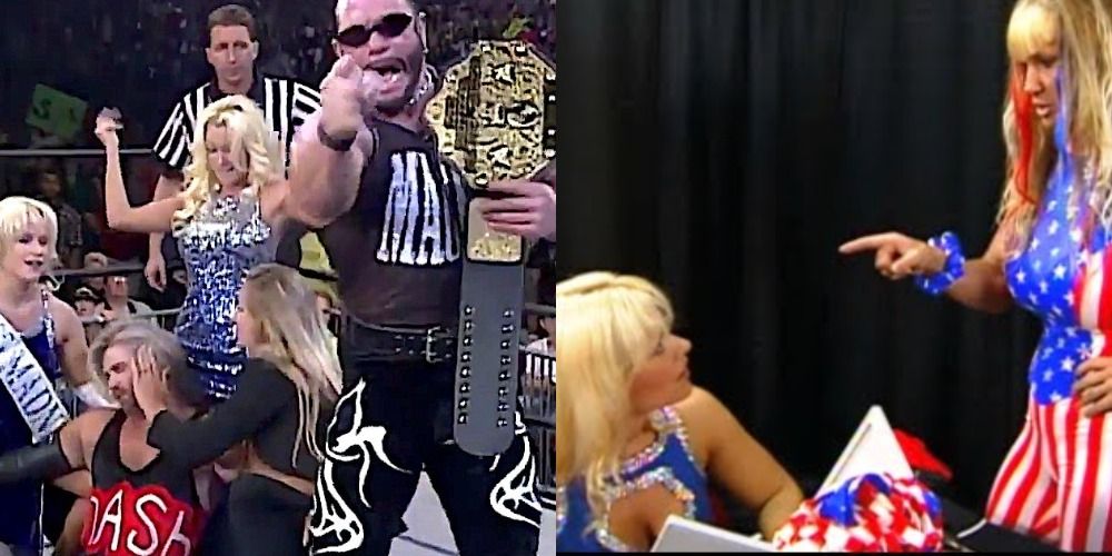 Team Madness Randy Savage WCW Champion And Madusa And Miss Madness Argue