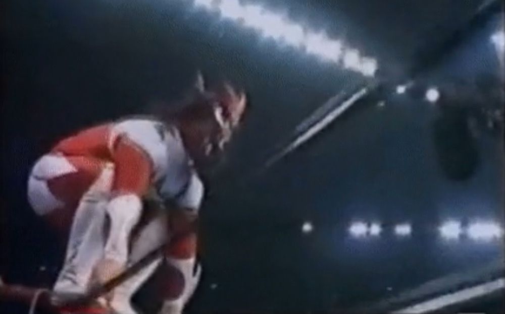 Jushin Thunder Liger about to execute a shooting star press