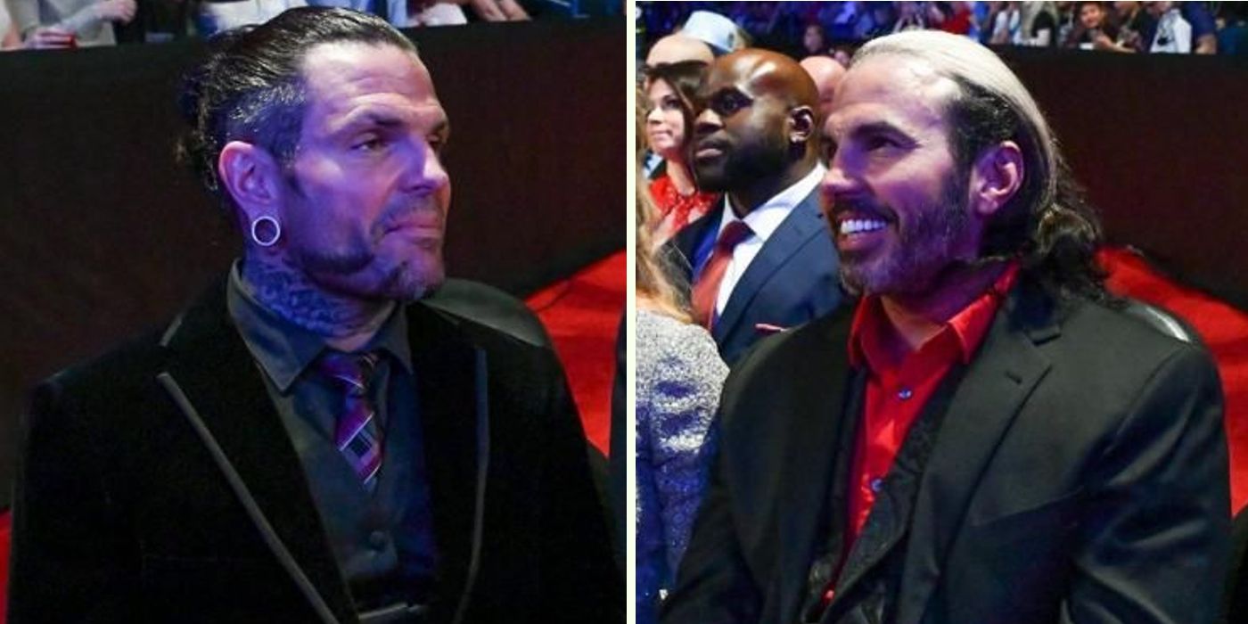 Jeff Hardy and Matt Hardy at the WWE Hall Of Fame ceremony