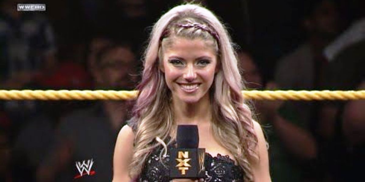 Alexa Bliss as a ring announcer