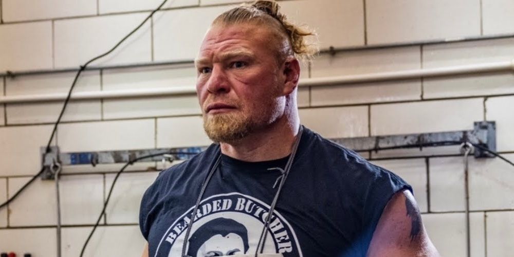 Brock Lesnar with his ponytail Cropped