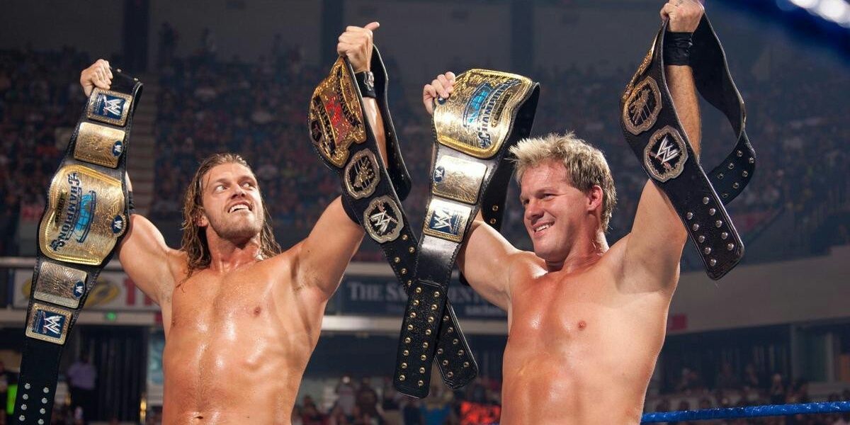 Edge and Chris Jericho as Unified WWE Tag Team Champions