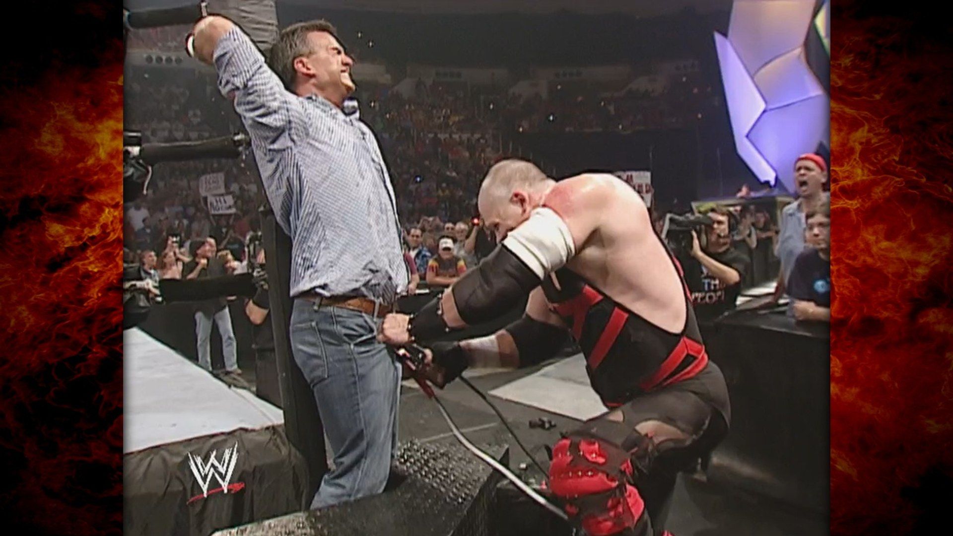 Kane electrocutes Shane McMahons testicles