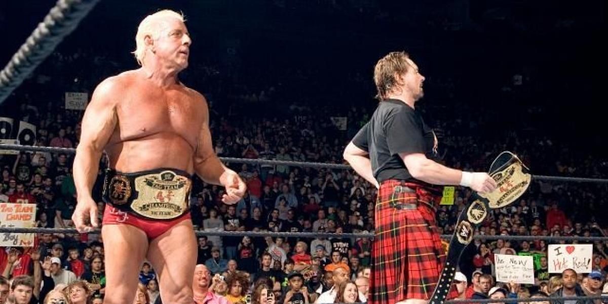 Ric Flair & Roddy Piper Tag Team Champions Cropped