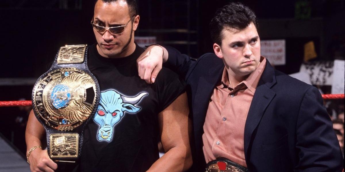 The Rock & Shane McMahon Raw February 15, 1999 Cropped